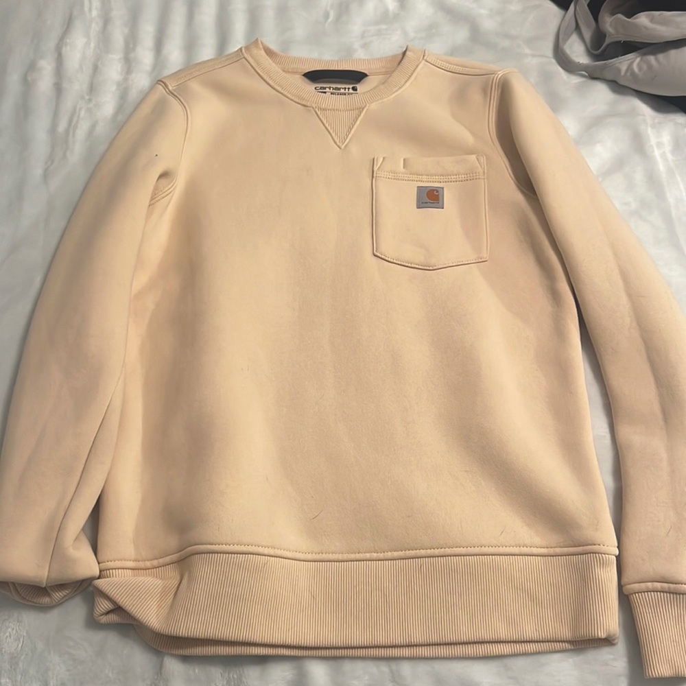 Cream carhartt sweatshirt